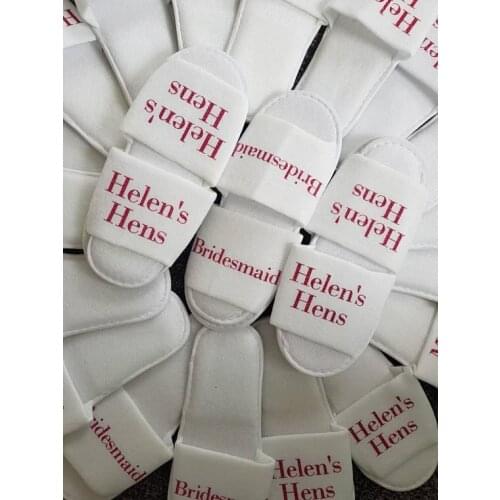 Personalise Wedding Bridesmaid Bridal Party Bride Tribe Hens Night Bachelorette Spa Slippers party favors gifts
