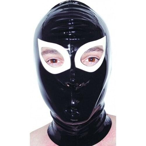 Latex Rubber Mask Hood Gummi 0.4mm with Tails for Catsuit Unisex Party Wear bdsm mask bdsm sex fetish men bdsm hood fetish