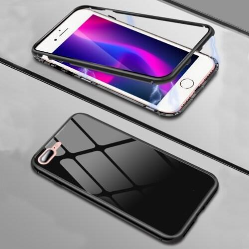 Magnetic Adsorption Metal Case For iPhone 11 Pro XS Max X XR 7 8 Tempered Glass Back Magnet Cover For iPhone 7 8 6 6s Plus Cover