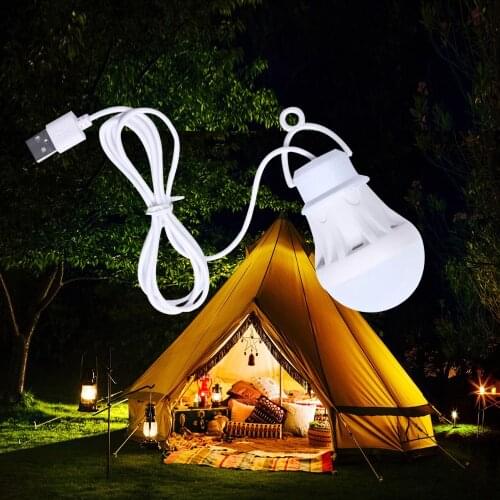 USB Mini Bulb LED Super Bright Portable Camping Light Reading Table Lamp for Home Emergency Lights Outing Night Fishing Lighting