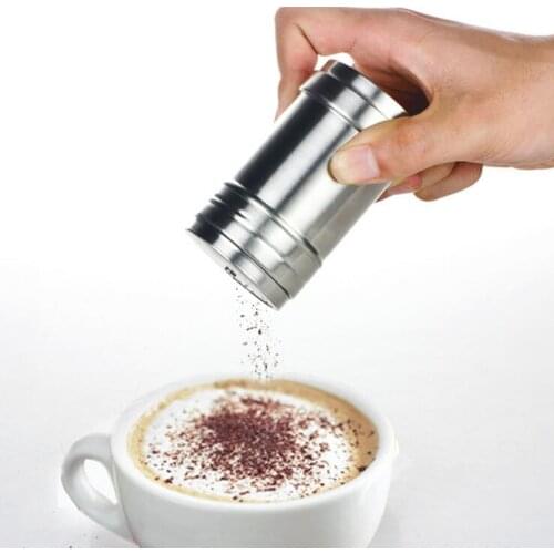 1Pc Reusable Coffee Filter Chocolate Sugar Shaker Coffee Accessories Cocoa Powder Cinnamon Spinner Stainless Steel