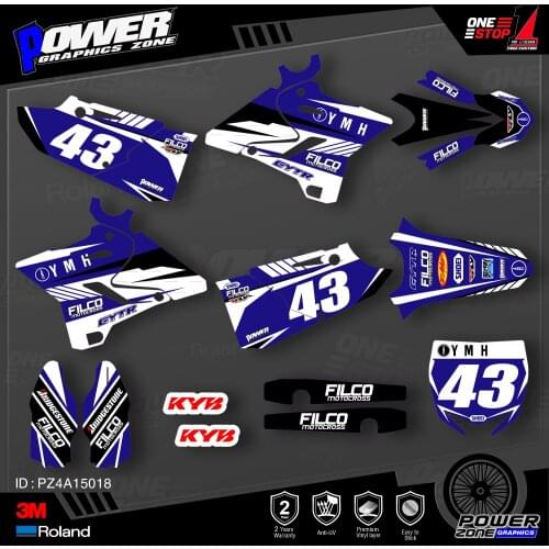 PowerZone Custom Team Graphics Backgrounds Decals 3M Stickers Kit For YAMAHA 2015 2016 2017 2018 2019 YZ125-250 018