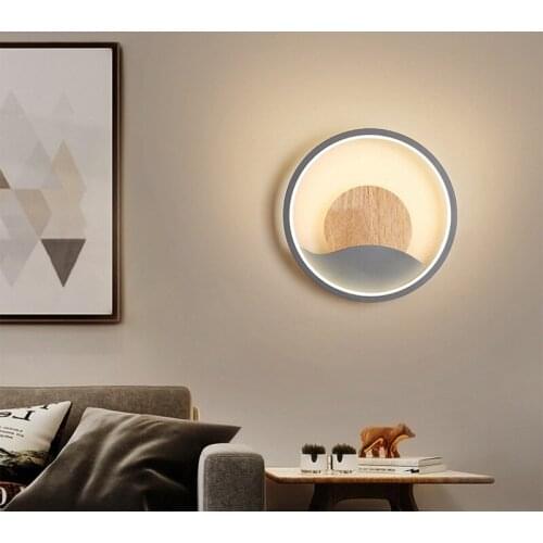 12W Nordic Wall Lamps for Bedroom Led Wandlamp luminaria Modern Wood Wall Lights Home Decor Hallway Light Fixtures AC90-260V