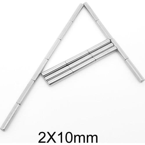 50~1000PCS 2x10 Small mini Round Magnet 2mm*10mm Neodymium Powerful Magnetic 2x10mm Permanent NdFeB Strong Magnet Disc 2*10