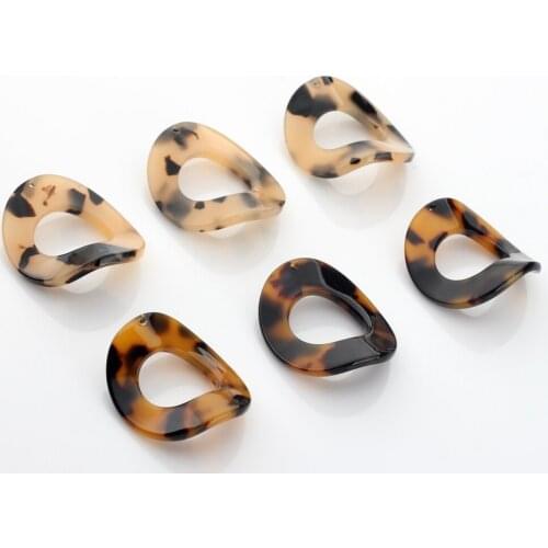 36*30mm Acetic Acid Resin Charms Pendant Twisted Circle Charms For DIY Earrings Jewelry Making Finding Accessories