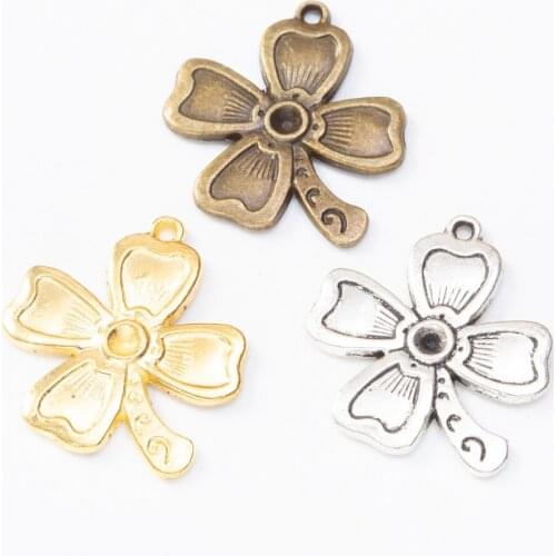 50pcs 28X23MM Antique Bronze Wholesale Four Leaf Clover Charms Vintage Pendants for Bracelet Necklace Earring DIY Jewelry Making