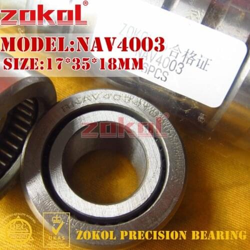 ZOKOL NAV4003 Full bore needle roller bearing with inner ring 17x35x18 17*35*18mm