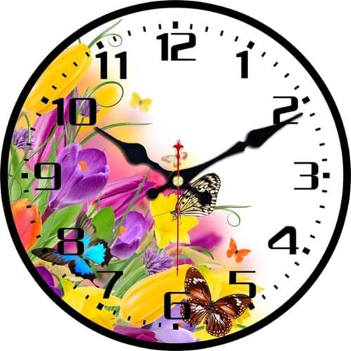 Shabby Chic,Butterfly With Flower Wall Clocks,Vintage Wall Clock,Wall Watches Home Decor,Wall Clock Silent