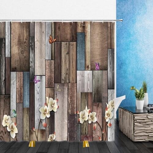 Retro Old Board Shower Curtains Newspaper Camouflage Pattern 3D Print Waterproof Bathroom Home Decor Bathtub Polyester Curtain