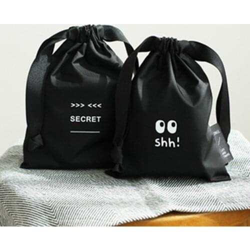 Letter Cartoon Pattern Printed Drawstring Storage Bag Wild Simple Fashion Portable Cosmetic Cotton Wipes Earphone Storage Pack