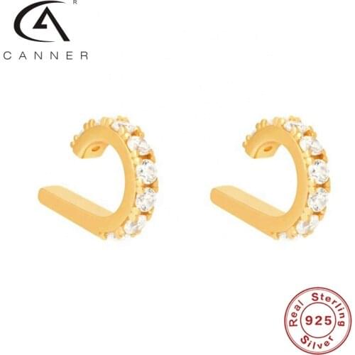 CANNER Personalized Mini Clip Earrings For Women Pendientes Plata 925 Women Jewelry Small Zircon trend Earrings Jewelry Kolczyki