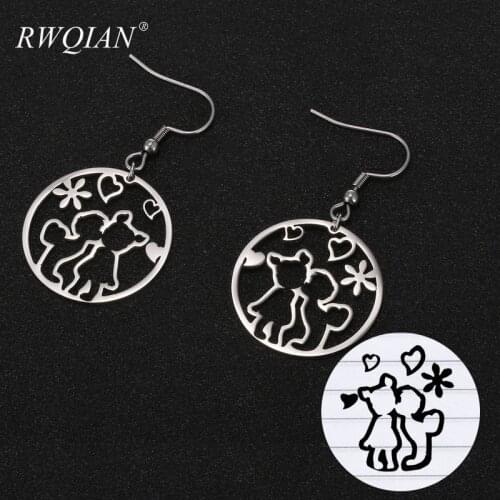 Custom Drawing Earrings Personalized Stainless Steel Graffiti Earring Custom Your Design Logo Women Charm Bridesmai Jewelry 2020