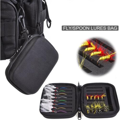 16 Slots Fishing Bag Lures Portabale Fly Sequins Spoon Baits Set Tackle Bag Fish Hooks Hand Spinner Crankbaits EVA Storage Bags