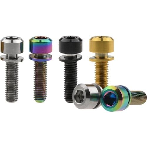 Xingxi Titanium Bolt M5x16 M5x18 M5*20mm Ti Titanium Screws with Washer Gasket for Bicycle Stem Fixed Handlebar
