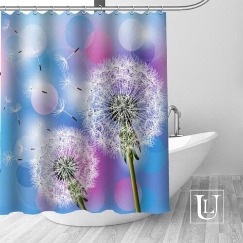 Custom Dandelion Bath Curtain Fabric Modern Shower Curtain bathroom beautiful Curtains Bath decor