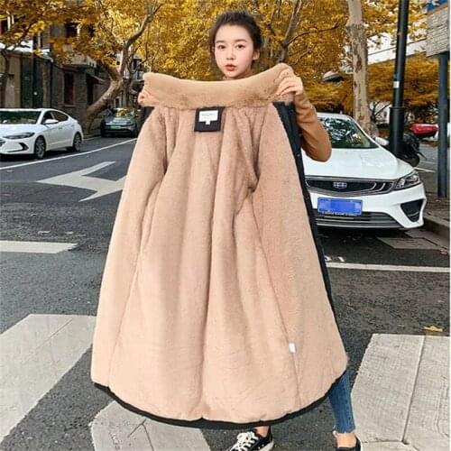 Female Jacket Plus Velvet Padded Jacket 2021 New Womens Mid-Length Padded Jacket Korean Version Of Loose Padded Winter Coat C78