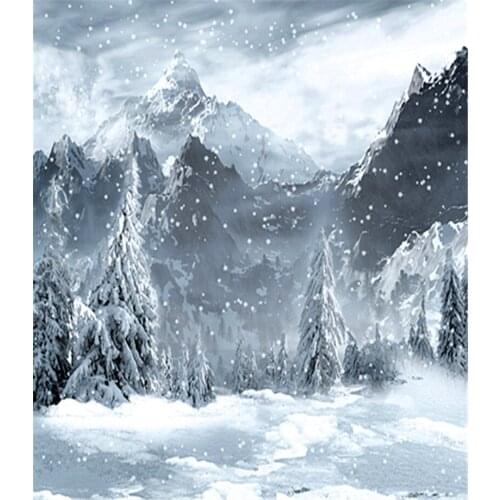 Gold Christmas Tree Photography Background Backdrop 3x5 White Snow Photo Backdrop for Family Photo Booth Camera Fotografia