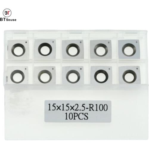 10pcs 15mm (.59") Square with 4"(100mm) Radius Carbide Insert Cutter(15mmX15mmX2.5mm)4-Edge for Wood Lathe Rougher Turning Tools