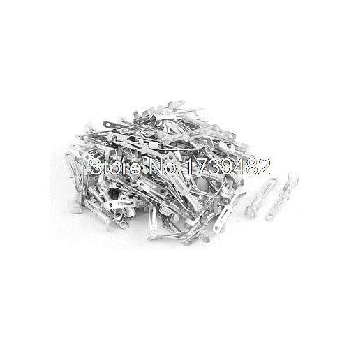 100 Pcs Silver Tone Male Spade Crimp Terminals 2.8mm Wiring Connectors