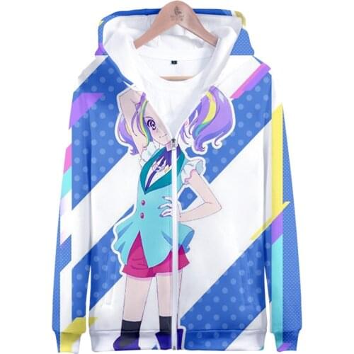 2021 Aikatsu Men/Women Zipper Hoodies 3D Print Game Fashion Sweatshirt Long Sleeve Coat Plus Size Zipper Hooded Clothes