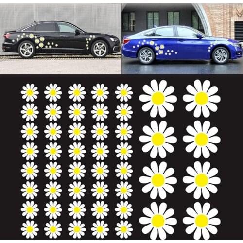 48pcs/set PVC Daisy Flower Pattern Personality Car Motorcycle Body / Bumper / Hood / Scratch Sticker