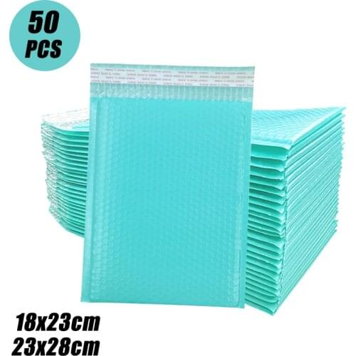 50pcs Thick Blue Bubble Bag Clothing Packaging Bag Bubble Envelope Bag Waterproof Foam Courier Bag