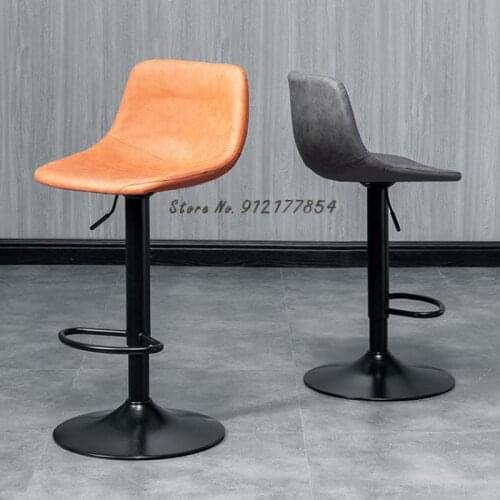 Bar Stools Lift And Rotate Modern Minimalist Backrest Light Luxury Home Fashion Bar Chairs Iron High Chairs Bar Stools