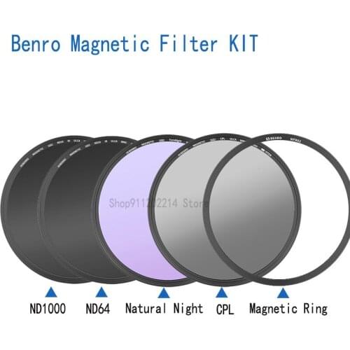 Benro 82mm Magnetic Circular Filter Kit cpl+ND64+ND1000+Magnetic Circular Natural Night Filter+Magnetic ring camera lens filters