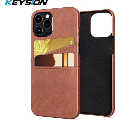 KEYSION PU Leather Wallet Case for iPhone 12 Pro Max with Card Pocket Phone Back Cover for iPhone 12 mini 2020 New 5.4 6.1 6.7