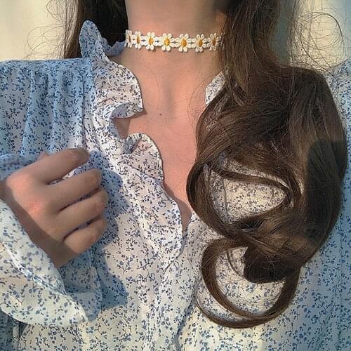 Little Daisy Choker Korean Fashion For Women Bohemian Colorful Beads Flower Clavicle Chain Choker Necklace Jewelry