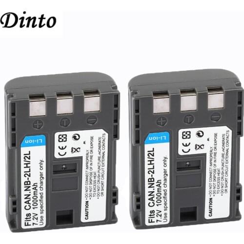 Dinto 2pcs 1000mAh NB-2L NB2L NB 2L NB-2LH Rechargeable Camera Battery for Canon ZR500 MD120 140 160 S30 S40 S45 Rebel XT XTi