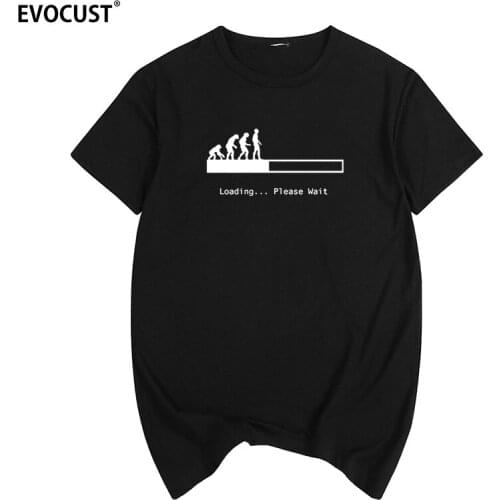 Please wait evolution Loading The Big Bang Theory Creative Geek Summer print T-shirt Cotton Men T shirt New women TEE
