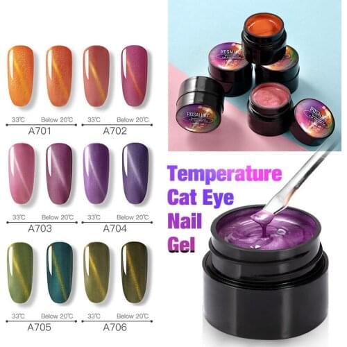 Gel Nail Polish 5ml Temperature Cat Eye Gel Polish Magnetic All For Manicure Nail Art Gel Varnish Hybrid Top Base Coat