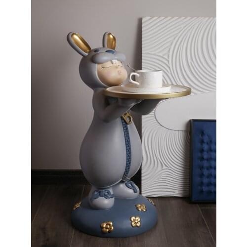 GY Milk Tooth Rabbit Creative Large Floor Ornaments Gathering Home Living Room Decoration Moving into the New House Gift Gift