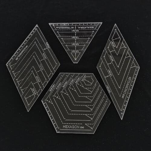 Patchwork Ruler Quilting Rule High Grade Transparent Acrylic Rulers Yardstick Cloth Cutting Rulers DIY Sewing Tools 4pcs