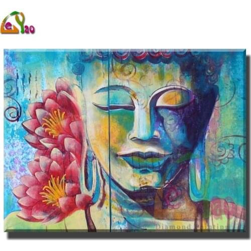 Meditation Lotus Art Buddha Picture Diamond Painting Cross Stitch Religious Wall Art Decoration For Christian Living Room