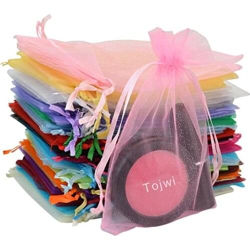 7x9 9x12 10x15 13x18cm 50 Pieces 19 Colors Jewelry Bag Wedding Gift Organza Jewelry Bag Display Packaging Jewelry Pouches 5Z