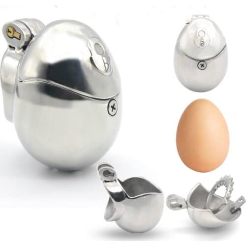 Stainless Steel Male Chastity Ball Stretcher Egg Fully Restraint Chastity Device Cock Cage Penis Ring Bondage Belt Sex Toys