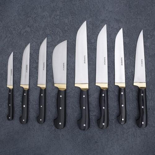 100% Handmade 8 Piece Knife Set - Butcher, Chef and Kitchen Daily Set