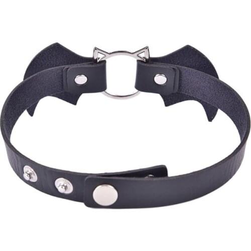 Punk Gothic Bat Wings Vampire Leather Collar Bondage Halloween Christmas Choker Necklace