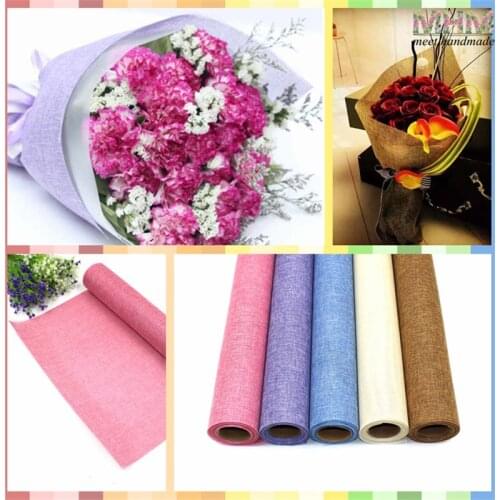 Hemp Cotton Linen Fabric Tissue Fiber Texture Floral Wraps Flower Wrapping Paper Christmas Gift Wrap 5yard*48cm Florist Supplies