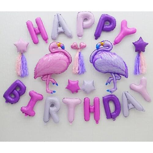 Birthday Anniversary Party Supplies Wedding Party Decoration Flamingo&Letter Balloon HAPPY BIRTHDAY/I LOVE YOU foil Balloon