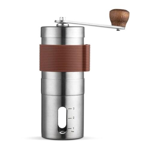 Stainless Steel Hand Coffee Mill Adjustable Silver Coffee Grinder Hand Manual Coffee Bean Burr Grinders Mill Kitchen Grinders