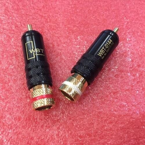 20PCS RCA connector male WBT-0144 signal line plug WBT 0144 RCA plug lotus head copper RCA plug gold plated