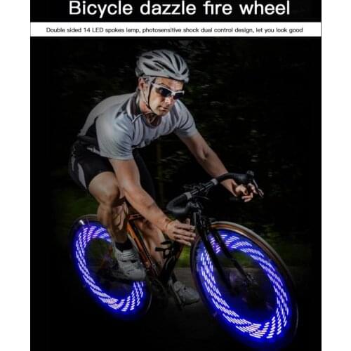Mountain Bike Wheel Light Reflector Double Sided 32 LED Colorful Knight Spoke Warning Light Tire Signal Reflective Spoke Light