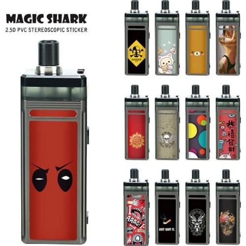 2.5D Shockproof Hot Lady Cute Bear Cat Skull PVC Sticker Film Case Skin for Smoant Pasito II 2