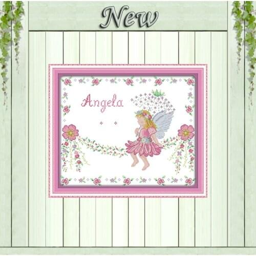 Little angel birth certificate decor painting counted print on canvas DMC 14CT 11CT Cross Stitch Needlework Sets Embroidery kits