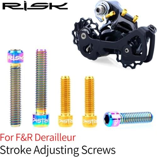 RISK Bicycle Front Rear Derailleur Bolts M4x13.5 / M4x20mm Titanium Alloy Mountain Bike RD Shift Shift Adjustment Screws