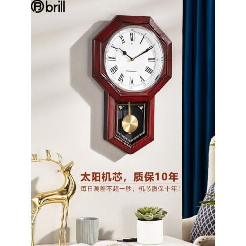 Vintage European Style Luxury Fashion Wall Clock Wood Home Decor Pendulum Mechanism Retro Wall Clocks Reloj De Pared Japan Style