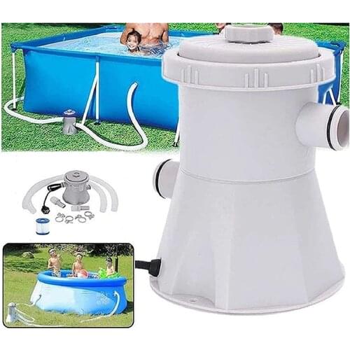 High qualityPool Filter Pump Above Ground Water Circulating Clear Cartridge Filter for 300 Gallon Inflatable Pool
